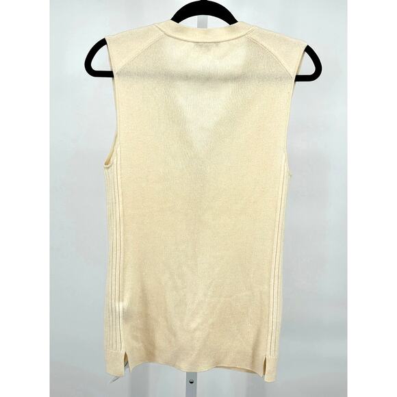 Loro Piana Women's Cashmere Button Down Patch‎ Pocket Preppy Sweater Vest - Picture 2 of 10